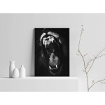 Lejon Ryter - Svartvit Poster 
