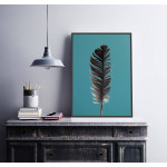 Simple Feather - Teal Poster
