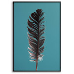Simple Feather - Teal Poster