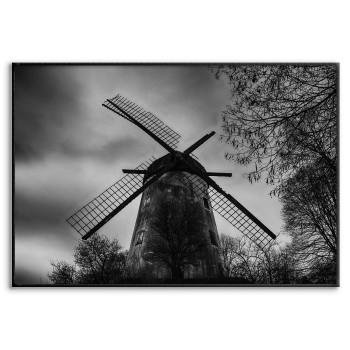 Gammal och trasig väderkvarn - Svartvit poster 