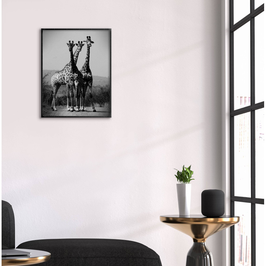 Giraffe - Simple black and white poster 