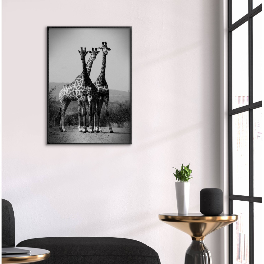 Giraffe - Simple black and white poster 