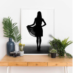 Kvinna silhuett - Enkel svartvit poster