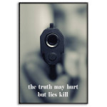 Gun and Text - Black and White Poster