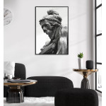 Döskalle Staty - Svartvit Poster med Vit Bakgrund