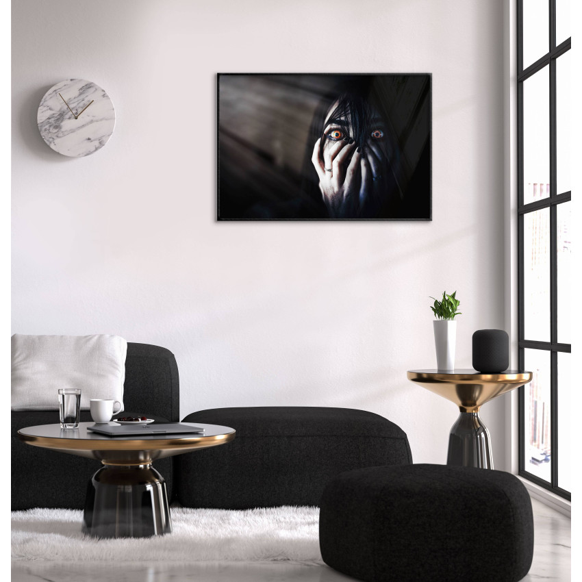 Scary Girl - Black and White Poster