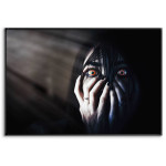 Scary Girl - Black and White Poster