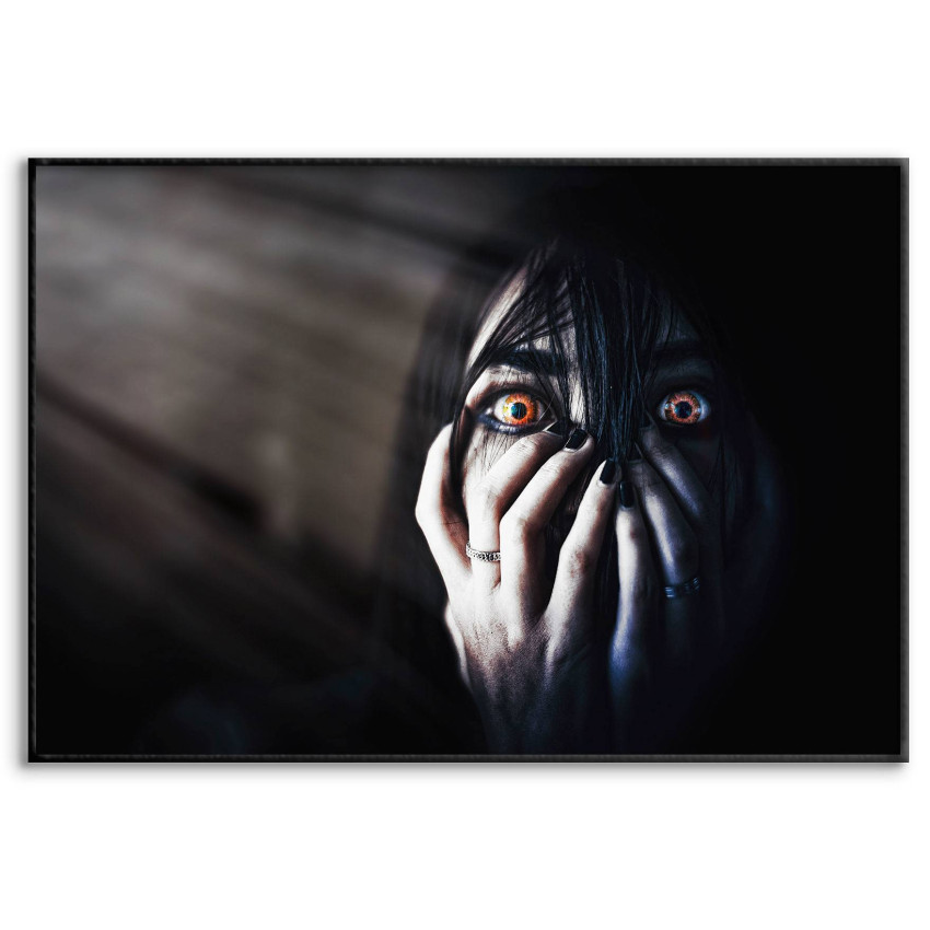Scary Girl - Black and White Poster