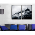 Dimma i bergen - Svartvitt motiv i två delar