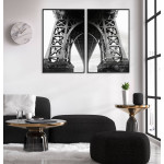 Abstrakt bro - Svartvit poster i två delar