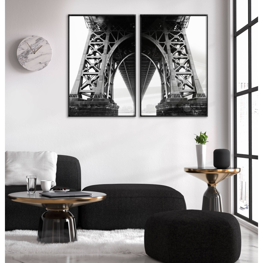 Abstrakt bro - Svartvit poster i två delar