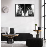 Abstrakt bro - Svartvit poster i två delar