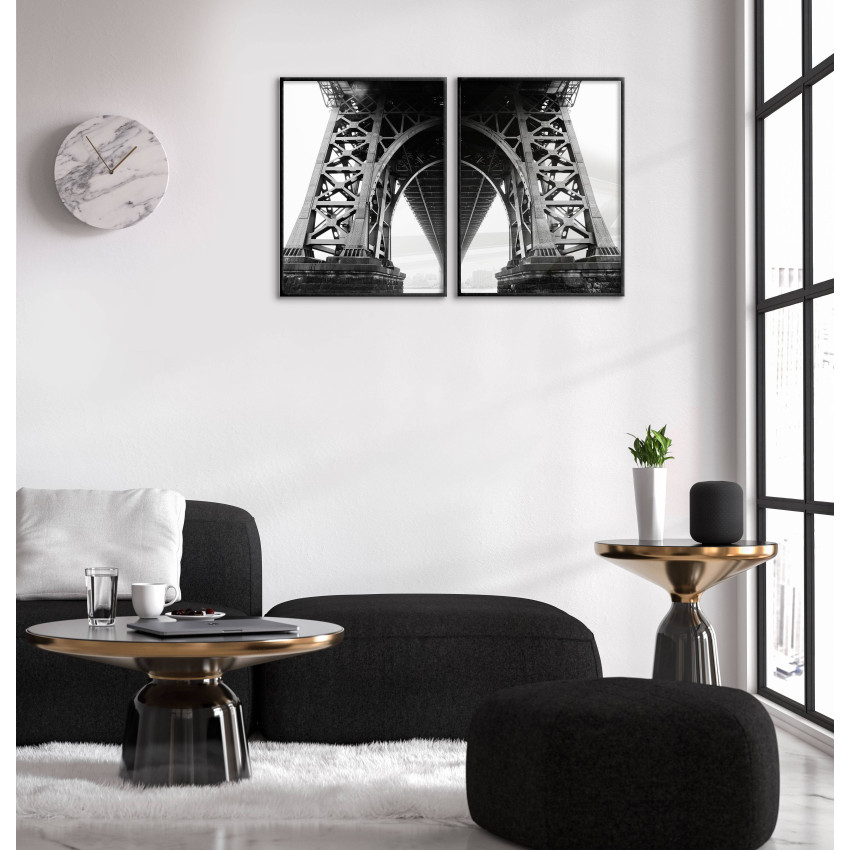 Abstrakt bro - Svartvit poster i två delar