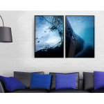 Abstrakt vatten - Blå poster i två delar