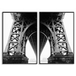 Abstrakt bro - Svartvit poster i två delar