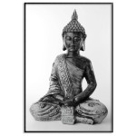 Buddha Staty - Svartvit Enkel Poster
