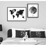 Månen - Svartvit Enkel Poster med Text