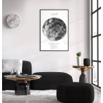 Månen - Svartvit Enkel Poster med Text