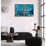 Abstract Drops - Two Piece Blue Poster