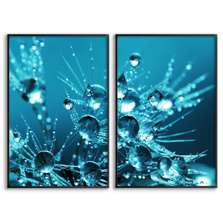 Abstract Drops - Two Piece Blue Poster