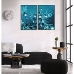 Abstract Drops - Two Piece Blue Poster