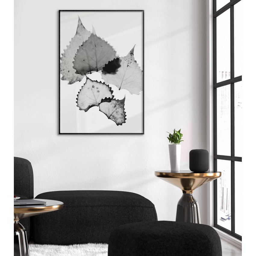 Löv och Grönska - Enkel Svartvit Botanisk Poster