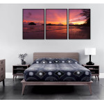 Rosa lila strand - Havsmotiv i tre delar