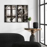 Ballerina & dans i slottet - Svartvit poster i två delar