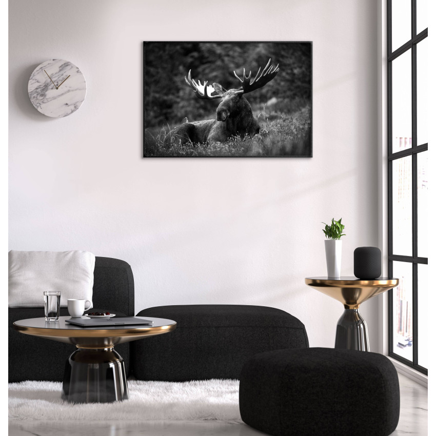 Moose - Simple Black and White Poster