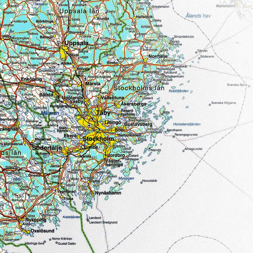 Map of Sweden - Detailed Poster