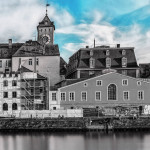 Panorama poster med stadsmotiv - Fyrdelat tavelset