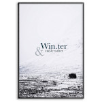 Enkelt Vintermotiv - Svartvit Textposter