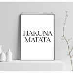 Hakuna Matata - Black and White Poster