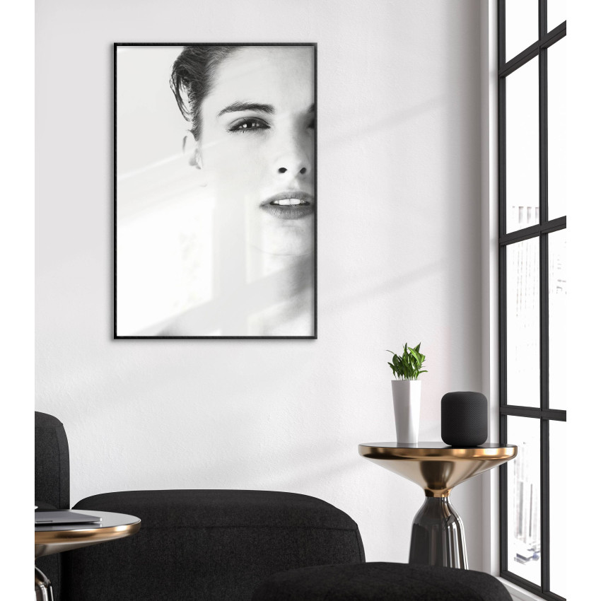 Kvinna Porträtt - Svartvit & Enkel Fashion Poster