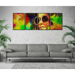 Kvinna i solglasögon - Abstrakt konst - Fyrdelad tavla