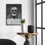 Jesus Staty Porträtt - Svartvit Poster