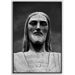 Jesus Staty Porträtt - Svartvit Poster