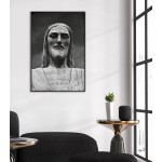 Jesus Staty Porträtt - Svartvit Poster