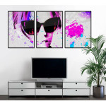 Woman with Sunglasses - Three Piece Fashion Poster
