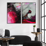 Pink and Purple Watercolor - Two Piece Poster