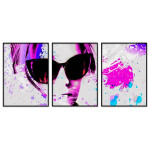 Woman with Sunglasses - Three Piece Fashion Poster