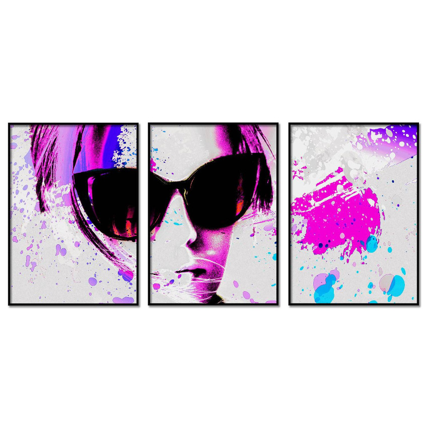 Woman with Sunglasses - Three Piece Fashion Poster