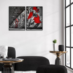 Graffiti i tunnelbana - Svartvit / röd poster i två delar