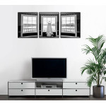 Vit klänning i slottet - Tredelad svartvit poster