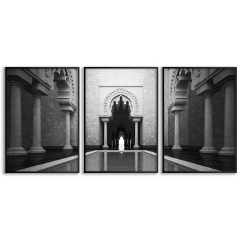 Hall i palats - Tredelad svartvit poster