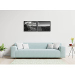 Bergskedja panorama - Svartvit poster i två delar