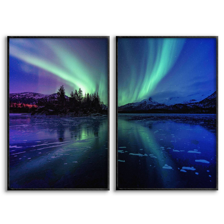 Northern Lights - Dark Two Piece Poster