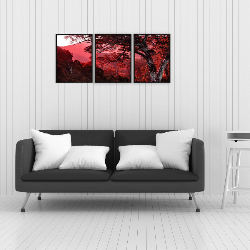 Exotic Nature - Red Three Piece Poster