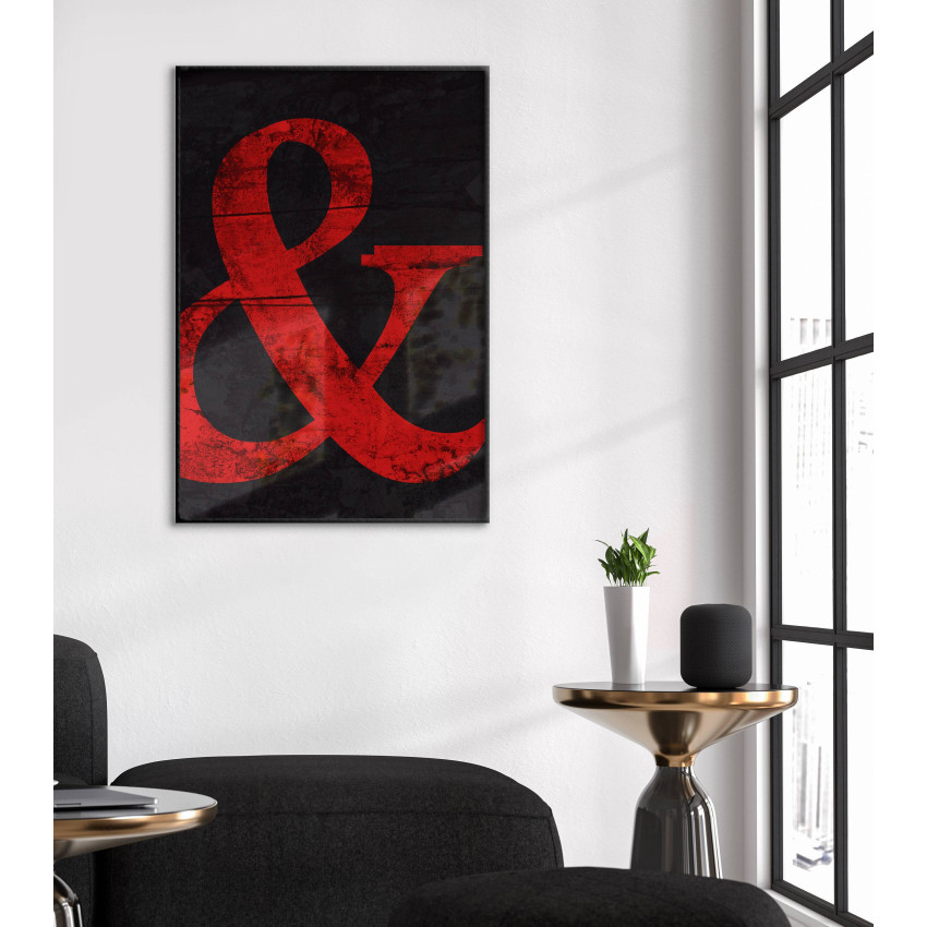 Retro Mörkt &-tecken - Röd Poster