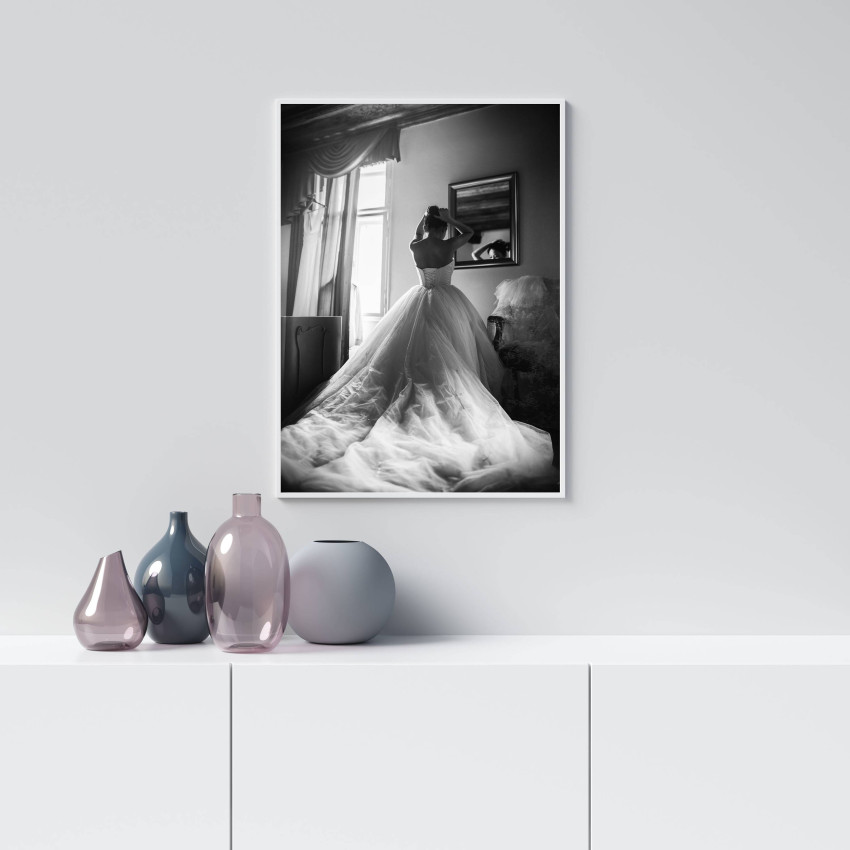 Brud i Brudklänning - Svartvit Poster